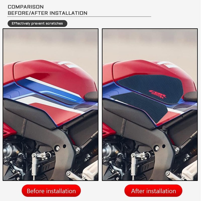 KATIE DEVI Tank Pad CBR1000RRR SP CBR1000RR-R 2020 ~/CBR1000RR-R FIREBLADE/SP 2022~2025 Motorcycle Tank Pad Anti-Slip Tank Pad Protective Sticker Side Tank Pad Traction Pad Black CBR1000RRR Fireblade SP - Image 4